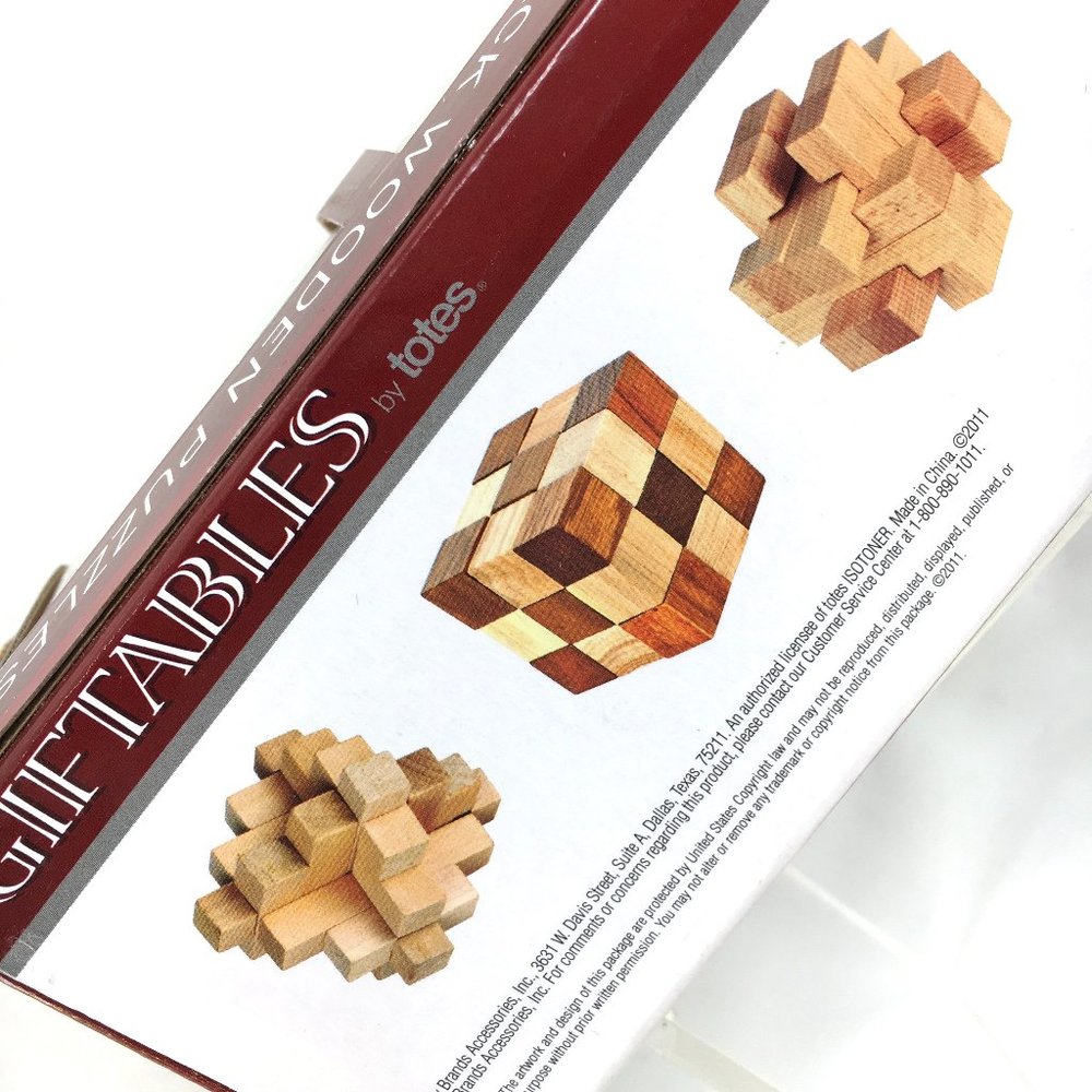 3 Pack Wood PuzzlesTotes Giftables  NIP